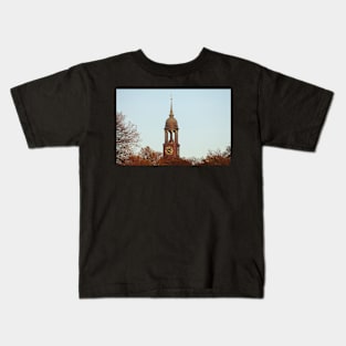 Michel, Michaeliskirche, evening light, Hamburg, Germany, evening, church, autumn Kids T-Shirt